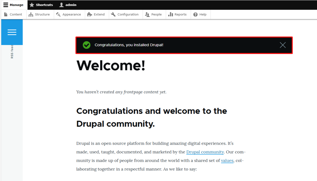 drupal dashboard