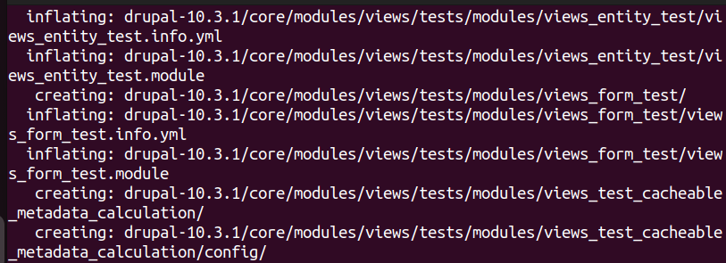 extracted files