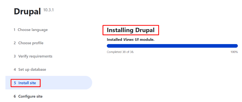 installing drupal